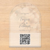 Mariage QR Code Cherry Blossom Invitation (Recto)