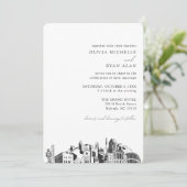 Mariage Raleigh Elegant Skyline Invitation (Debout devant)