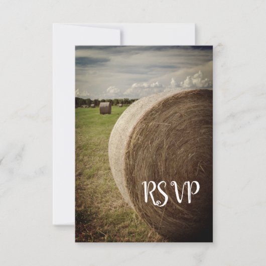 Mariage Ranch de Hay Bales rustique RSVP (Devant)