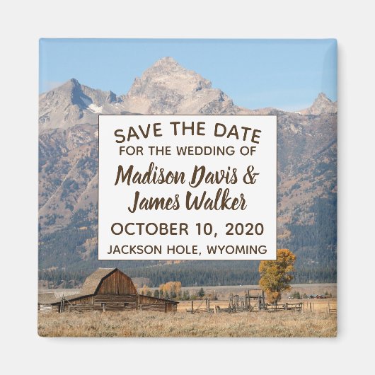 Mariage Ranch rural Enregistrer la date Magnet (Devant)