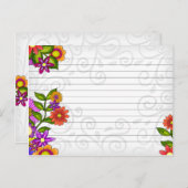 Mariage Recette Carte Fleurs Lumineuses (Devant / Derrière)