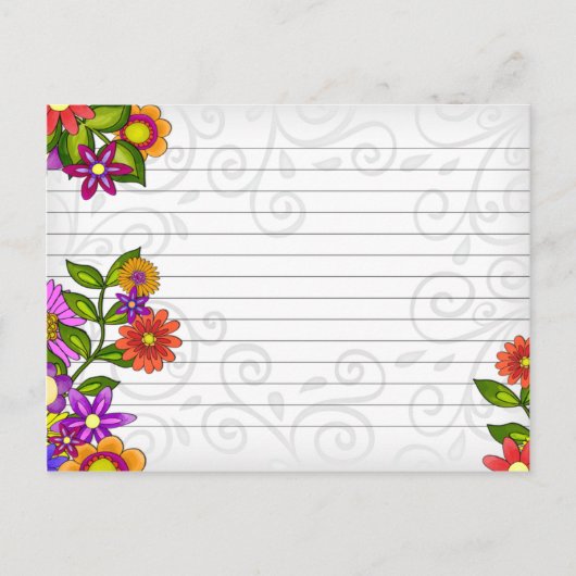 Mariage Recette Carte Fleurs Lumineuses (Devant)