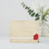 Mariage Recette Carte Vintage Rose rouge (Debout devant)