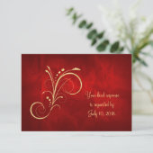 Mariage Red Gold Swirl RSVP (Debout devant)