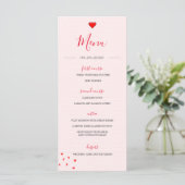 Mariage Red Heart Modern Simple Mariage Menu (Debout devant)