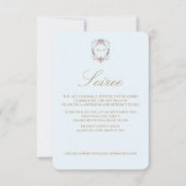 Mariage Regency Blue Monogram Élégante Invitation (Devant)