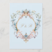 Mariage Regency Era Blue Baroque Crest Menu (Dos)