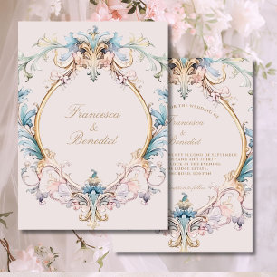 Mariage Regency Invitation Vintage Baroque Rose