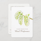 Mariage repas choix catalogues verts cartes de rép (Devant / Derrière)