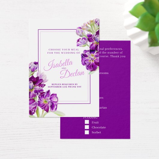 Mariage repas choix hoe stock violet cartes (Bureau)