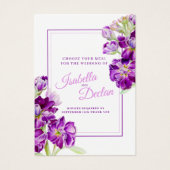 Mariage repas choix hoe stock violet cartes (Devant)