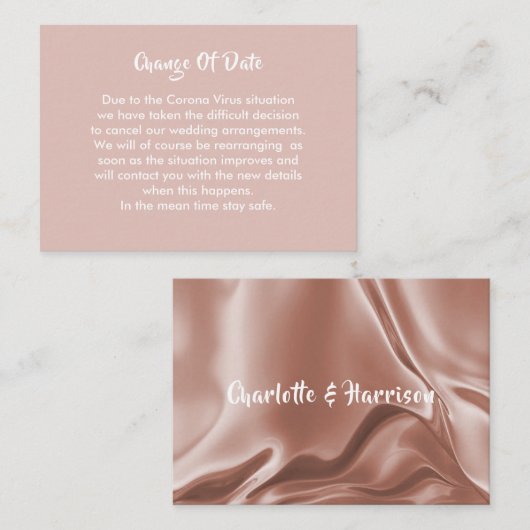 Mariage Reporté Changement De Date Faire-part (Devant / Derrière)