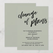Mariage Reporté "Changement de Plans" Carte de Sag (Devant / Derrière)