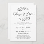 Mariage reporté Modifier le Faire-part de date (Devant / Derrière)