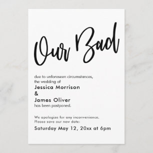Mariage reporté "Notre Mauvais" Faire-part main