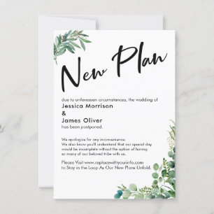 Mariage Reporté "Nouveau Plan avec Carte Eucalyptu
