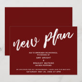 Mariage reporté Nouveau plan Bourgogne Faire-part (Devant / Derrière)