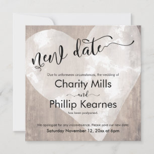 Mariage reporté Nouvelle date Carte