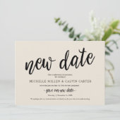 Mariage reporté, nouvelle date, crème, Faire-part (Debout devant)