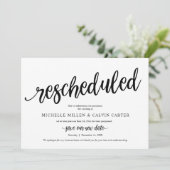 Mariage Reprogrammé, Noir, Carte d'Annonce (Debout devant)