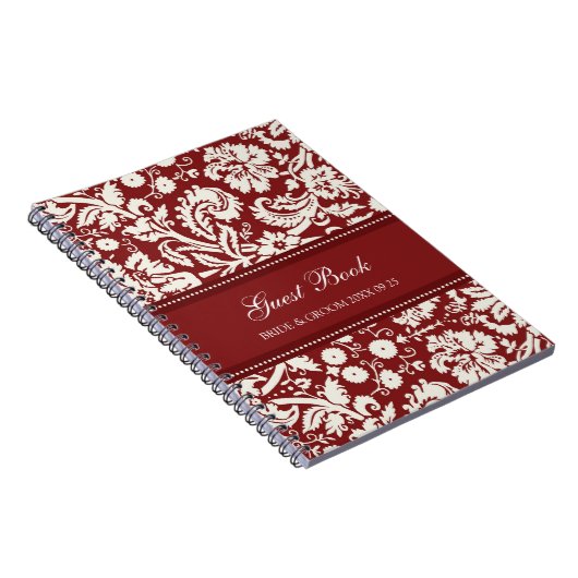 Mariage Réserver Red Damask Carnet (Côté Droit)