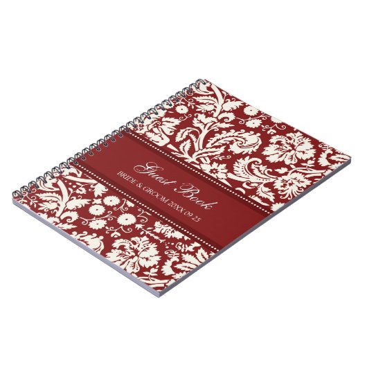 Mariage Réserver Red Damask Carnet (Côté gauche)