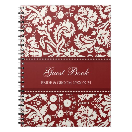 Mariage Réserver Red Damask Carnet (Devant)