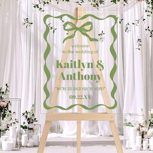 Mariage rétro Coquette Bow Bienvenue