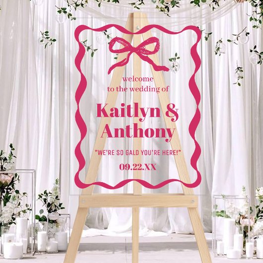 Mariage rétro Coquette Bow Bienvenue