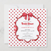 Mariage rétro rouge et blanc : Invitation à la fêt (Devant)