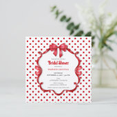 Mariage rétro rouge et blanc : Invitation à la fêt (Debout devant)