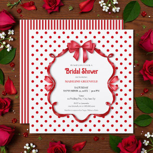 Mariage rétro rouge et blanc : Invitation à la fêt