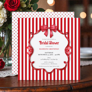 Mariage rétro rouge et blanc : Invitation à la fêt