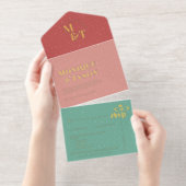 Mariage Rétro Seventies | Invitation Tout en un (Détachable)