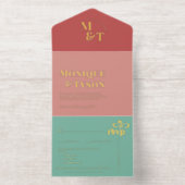 Mariage Rétro Seventies | Invitation Tout en un (Intérieur)
