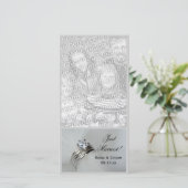 Mariage Rings Juste Marié Faire-part Carte photo (Debout devant)