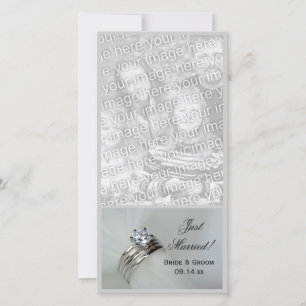 Mariage Rings Juste Marié Faire-part Carte photo