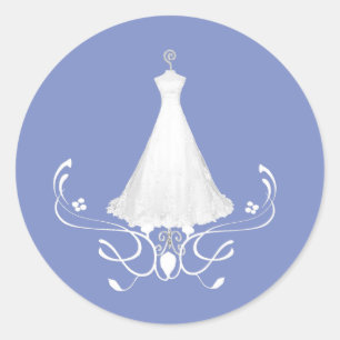 Mariage Robe Bleu enveloppe autocollant