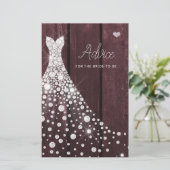 Mariage robe élégante carte de conseil de douche d (Debout devant)