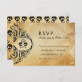 Mariage Rocker RSVP - Crâne et os croisés (Devant / Derrière)