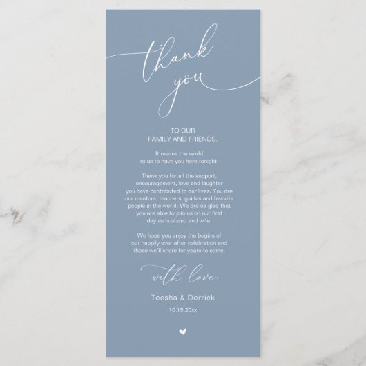 Mariage romantique Cadre Carte de remerciements (Devant)