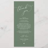 Mariage romantique Cadre Carte de remerciements (Devant)