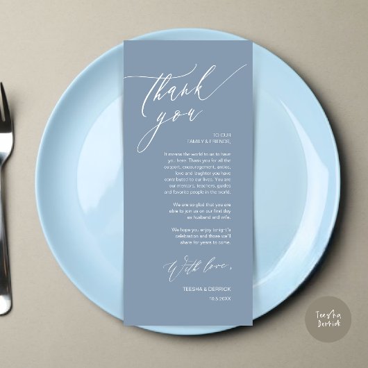 Mariage romantique Cadre Carte de remerciements