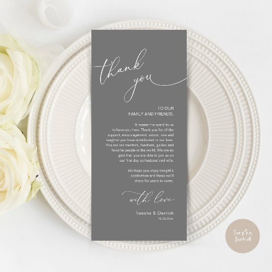 Mariage romantique Cadre Carte de remerciements