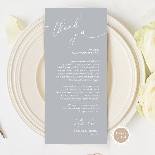 Mariage romantique Cadre Carte de remerciements