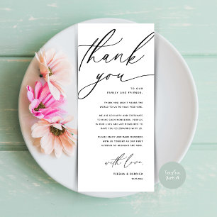 Mariage romantique Cadre Carte de remerciements