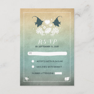 mariage romantique de plage cartes RSVP