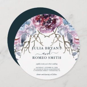 Mariage romantique d'hiver Invitation florale