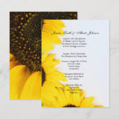 Mariage romantique invitation tournesols (Devant / Derrière)