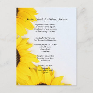 Mariage romantique invitation tournesols